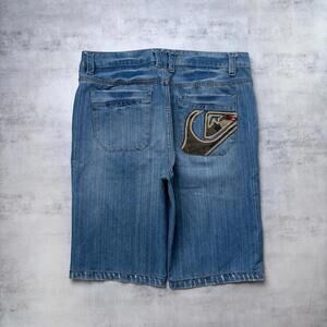 Y2K Quiksilver Grunge Surf Embroidered Baggy Denim Jorts